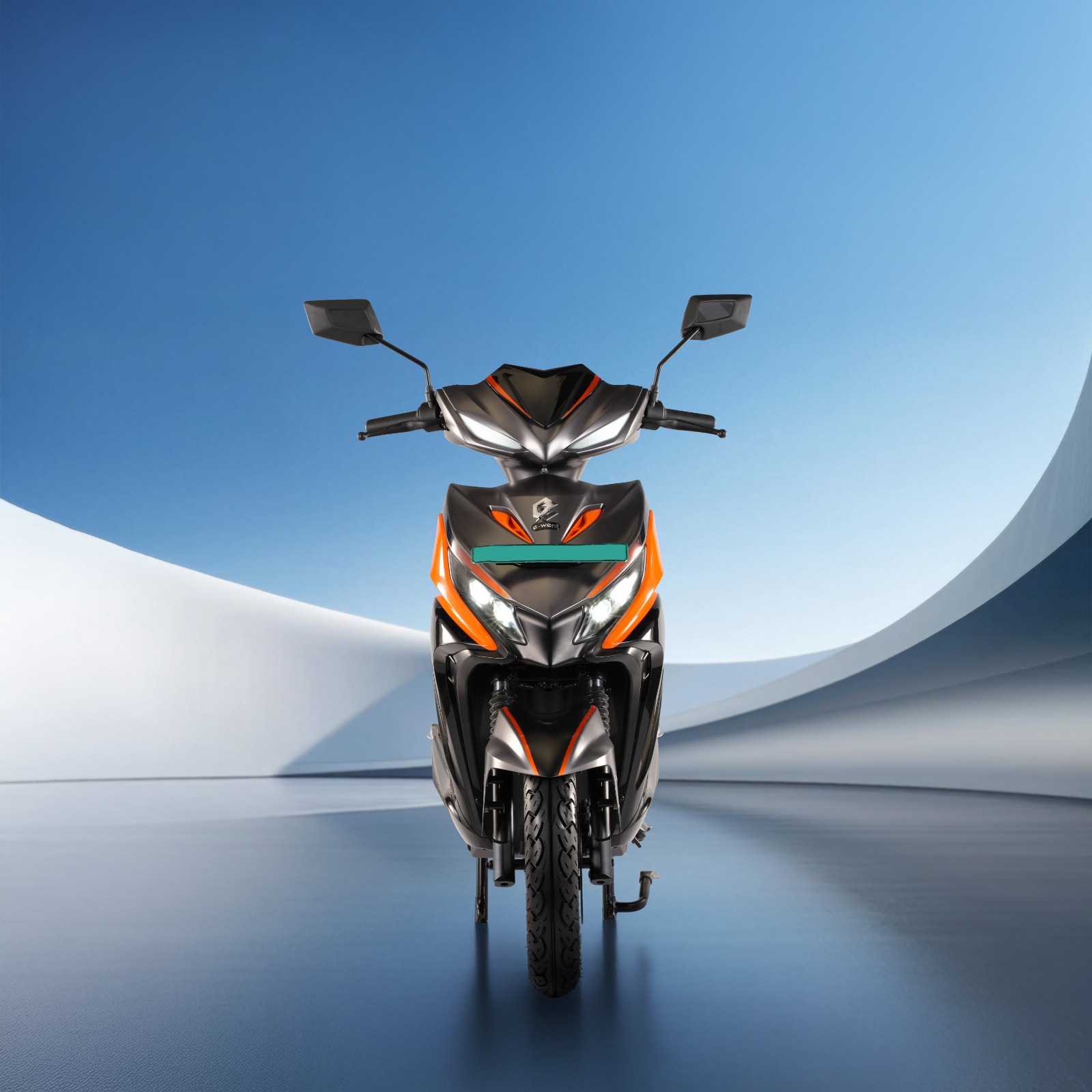 Orange coloured lightning ev scooter