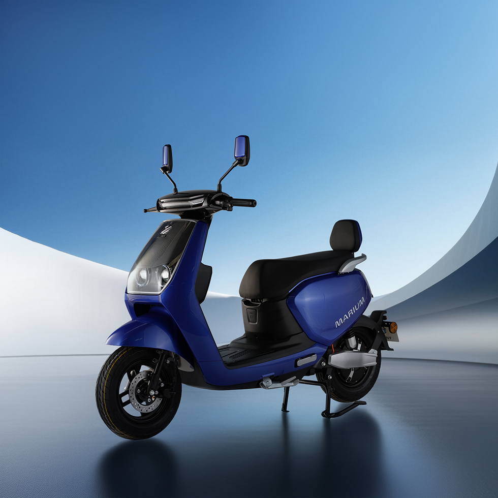 side view of coloured marium ev scooter